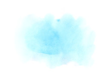 Soft Blue Watercolor Stain On A White Background