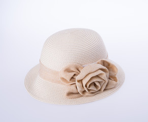 hat for lady or pretty straw hat with flower.