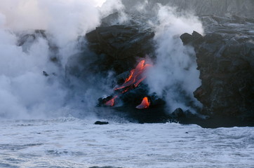 Kilauea volcano lava flow, Hawaii