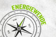 Kompass mit Energiewende Nachhaltigkeit Erneuerbare Energien