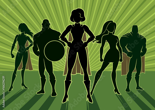 Superhero Team 3 / Team of superheroes. Poster Mural XXL