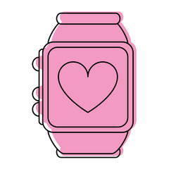 Wall Mural - heart rate wrist monitor icon image