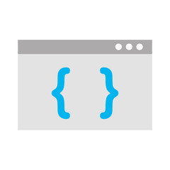 template computer with brackets vector illustration design