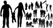 © zolotons - Vector, isolated silhouette family, collection silhouettes mom dad and child