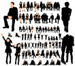 © zolotons - Vector, isolated silhouette of people, male female children, set