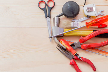 Maintenance plan,tools on wood,Father's Day background