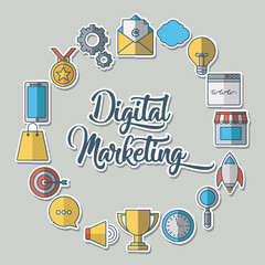 Wall Mural - digital marketing design