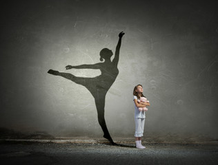 Wall Mural - I will become ballerina . Mixed media