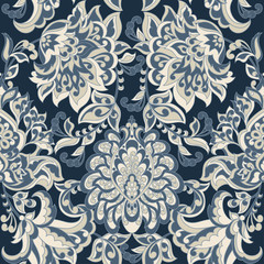  vintage flowers seamless vector pattern. floral vintage background in damask style