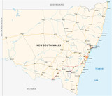 Fototapeta  - Road map of the Australian state New South Wales map