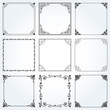 Decorative frames and borders square set 2 vector