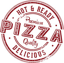 Vintage Pizza Stamp Sign