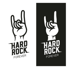 Hard Rock Music Related T-shirt Design. Vector Vintage Illustration.