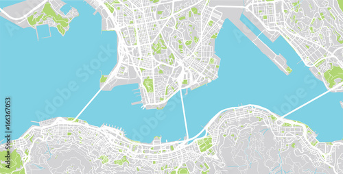 Fotomural Urban city map of Hong Kong
