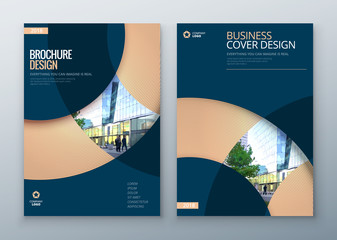 Wall Mural - Brochure template layout design. Corporate business annual report, catalog, magazine, flyer mockup. Creative modern bright concept circle round shape