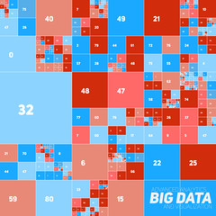 Sticker - Vector abstract colorful financial big data graph visualization. Futuristic blocks infographics aesthetic design. Visual information complexity. Intricate data threads chart. Business analytics.