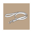 © sabelskaya - Simple pet, cat, dog brown leather leash with metal fastener, black and white sketch style vector illustration isolated on brown background. Hand drawn pet, dog leash, lead made of thick leather