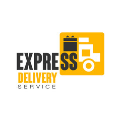 Sticker - Express delivery service logo design template, vector Illustration on a white background