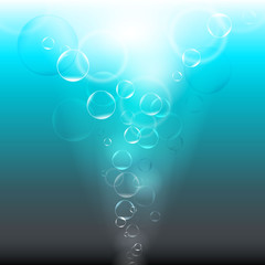 Wall Mural - vector bubbles in the water. colorful realistic backdrop. nature background.