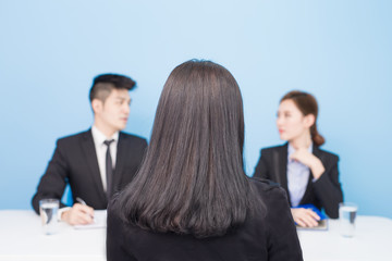 Wall Mural - businesspeople with interview