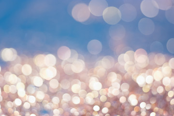 Wall Mural - abstract golden glitter vintage lights background. defocused gold bokeh abstract background light.