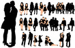 © zolotons - Vector, isolated, a set of loving couples, a collection of silhouettes