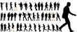 © zolotons - Vector, isolated, set of walking people, collection of silhouettes