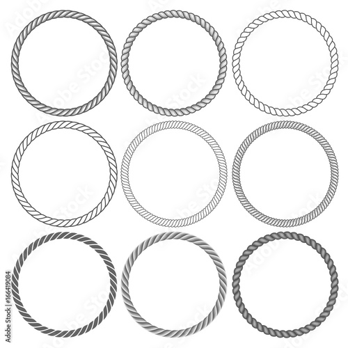Cuadros en Lienzo Round rope frames collection on white background