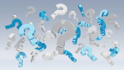 Fototapete - 3D rendering question marks