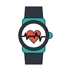 Wall Mural - heart rate wrist monitor icon image