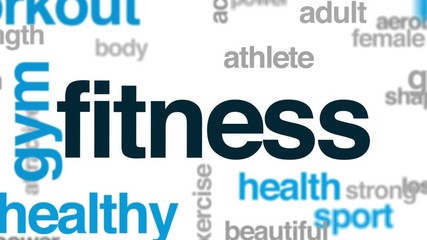 Poster - Fitness animated word cloud, text design animation.