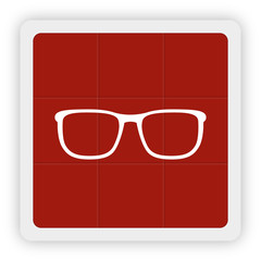 Sticker - Red Icon Schaltfläche - Brille