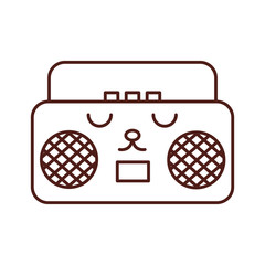 radio music player kawaii character vector illustration design