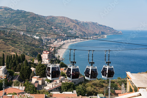 Taormina Mit Einer Seilbahn Kommt Man Zum Badestrand Nach Mazzaro Buy This Stock Photo And Explore Similar Images At Adobe Stock Adobe Stock
