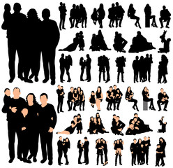 Wall Mural - Vector, silhouette family, collection