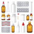 Pharmaceutical Bottles Packs Pills Realistic Set 