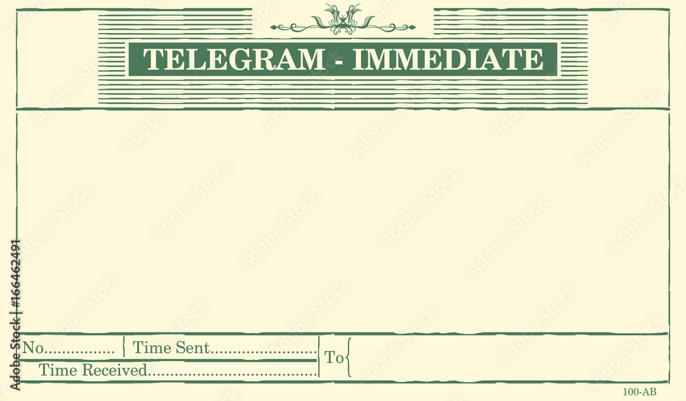 Teleform Template Blank telegram form. Flat vector. Stock Vector | Adobe Stock