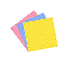 Colored cleaning cloths isolated icon in flat style. House cleaning tool, housework supplies vector illustration