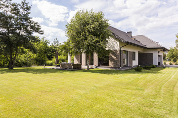 Big detached house with green garden