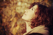 Joyful Woman In Autumn