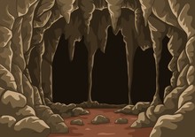 Cartoon The Cave With Stalactites