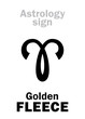 Astrology Alphabet: The Golden FLEECE. Hieroglyphics character sign (single symbol).