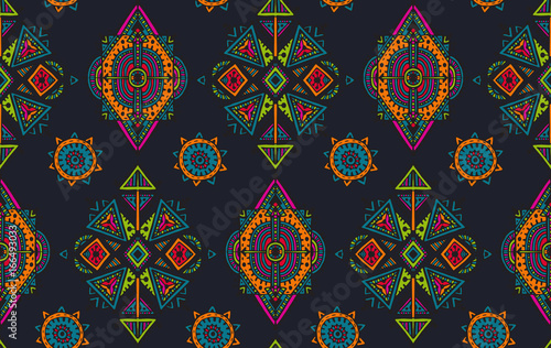 Photographie Vector hand drawn seamless pattern with tribal abstract elements