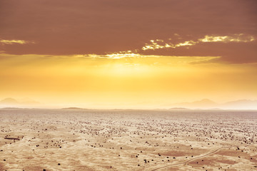 Canvas Print - Aeriel View on Desert Landscape