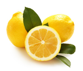 Sticker - Delicious citrus fruit on white background