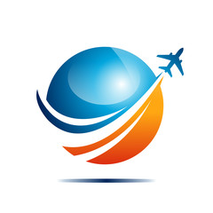 Travel and earth logo concept