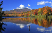 Autumn Colors At Price Lake, Located Along The Blue Ridge Parkway In North Carolina