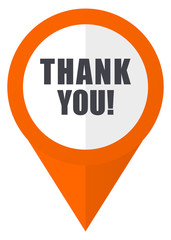 Leinwandbilder - Thank you orange pointer vector icon in eps 10 isolated on white background.