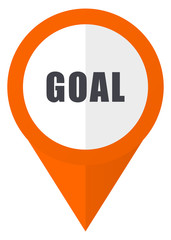 Fototapete - Goal orange pointer vector icon in eps 10 isolated on white background.