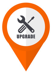 Fototapete - Upgrade orange pointer vector icon in eps 10 isolated on white background.